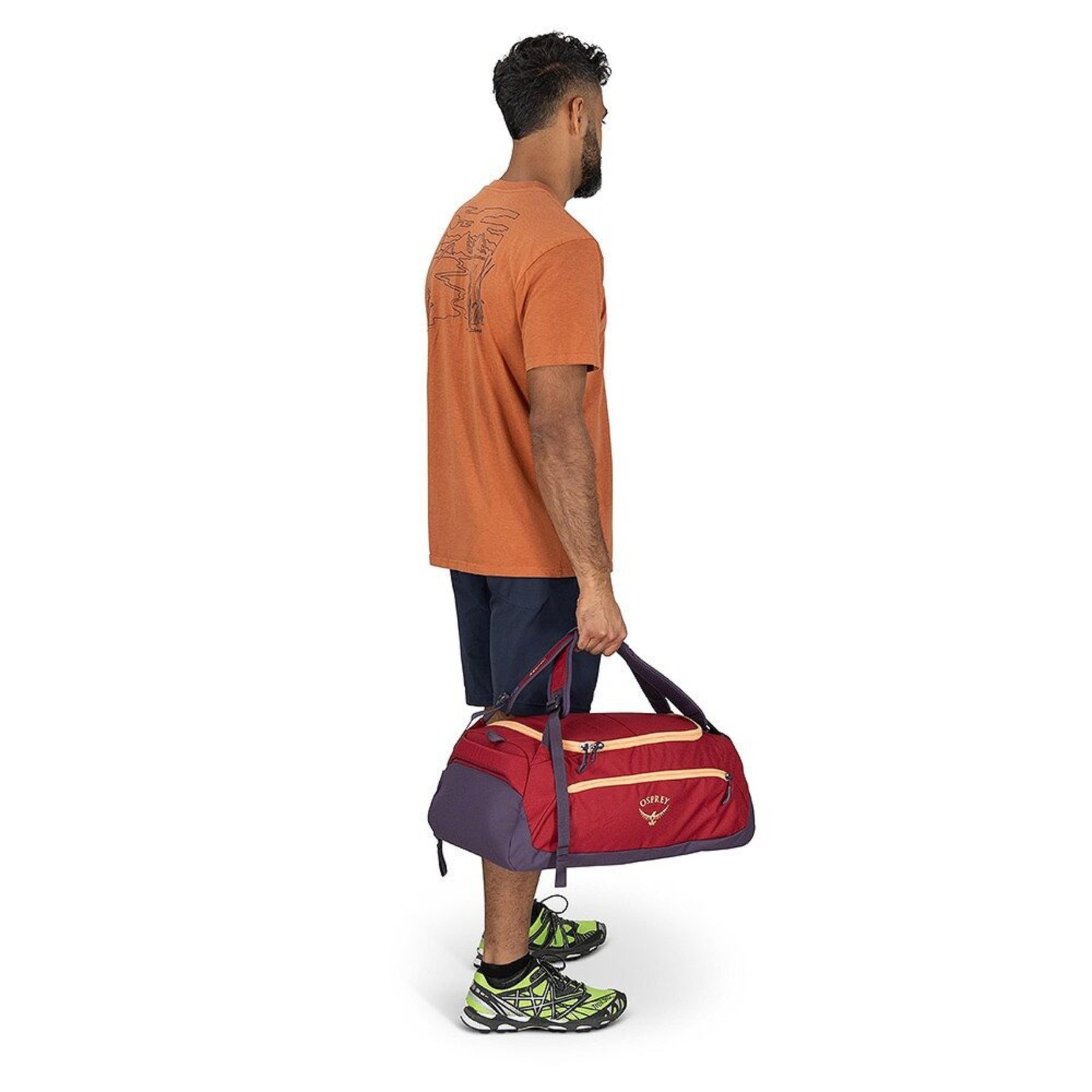 Osprey Daylite Duffel 30 borsone compatto da 30 litri in poliestere riciclato con apertura a U, tasche laterali con zip, spallacci imbottiti convertibili per trasporto a zaino o a tracolla, ideale per palestra, viaggi brevi, sport e uso quotidiano