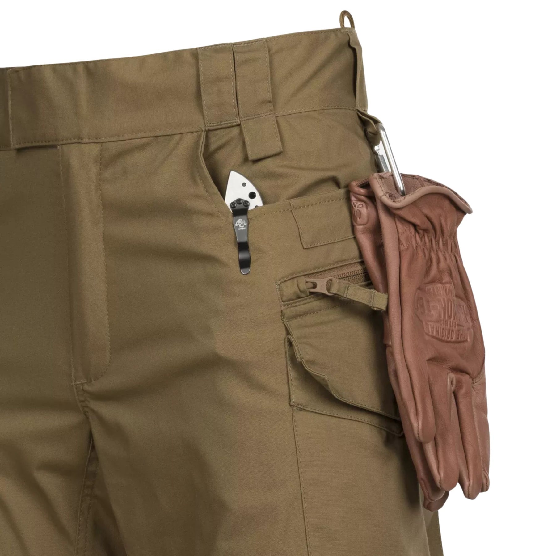 Helikon-Tex Pilgrim Pants pantaloni tecnici in tessuto DuraCanvas con rinforzi sulle ginocchia, tasche e vita rialzata per protezione renale. Ideali per bushcraft, escursionismo e attività outdoor impegnative.