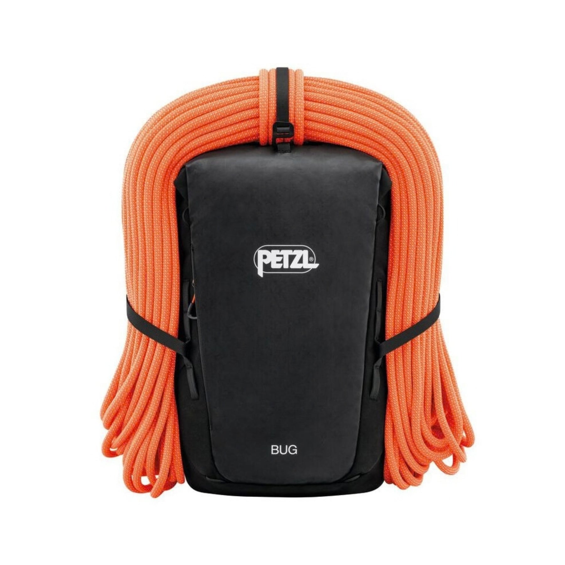 Petzl BUG zaino compatto da 18 litri ergonomico con apertura superiore, fettuccia portacorda, cinghie di compressione e scomparto imbottito, ideale per arrampicata su vie lunghe, outdoor e uso quotidiano.