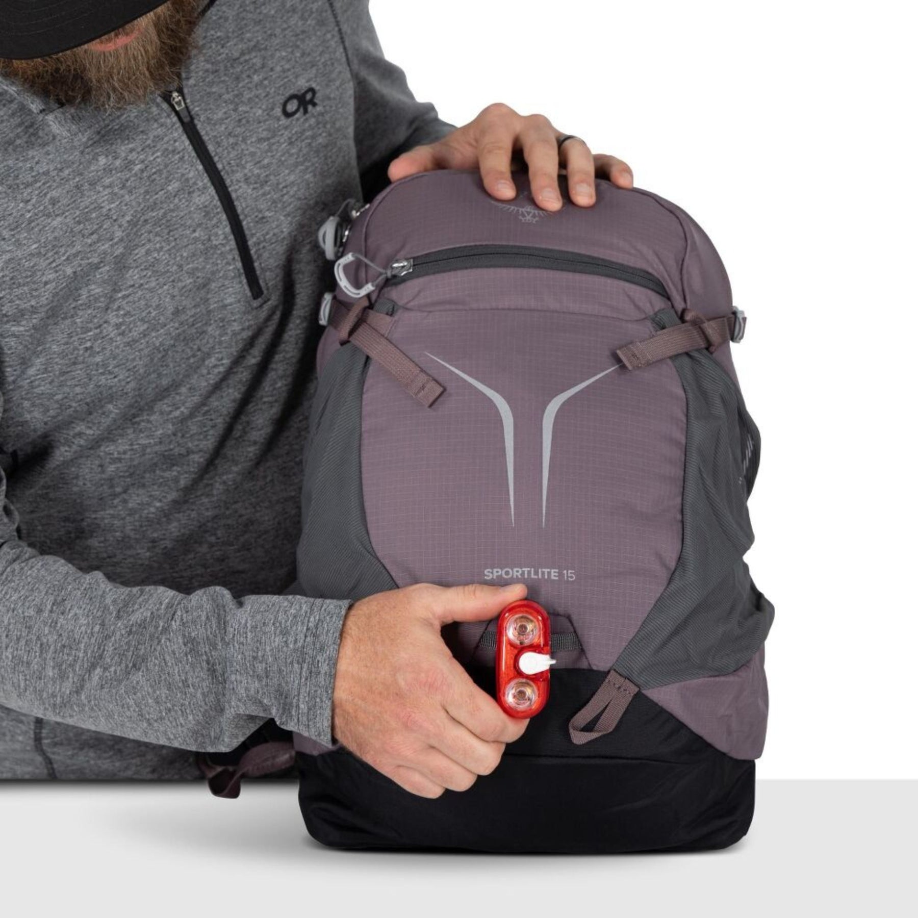 OSPREY SPORTLITE 15 Zaino da trekking da 15 litri con schienale traspirante AirScape, apertura a zip, tasche elasticizzate, scomparto idratazione e cinghie di compressione, ideale per escursioni, collezione 2026