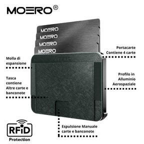 MOERO | M2 PRO SAFFIANO GREEN - Portafoglio MagSafe