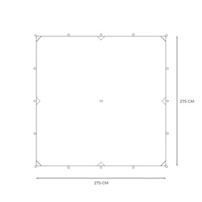 Savotta Laavu Tarp 275 x 275 telo da campeggio e sopravvivenza montato a capanna per rifugio outdoor e bushcraft