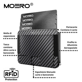 MOERO | M2 PRO CARBON BLACK - Portafoglio MagSafe