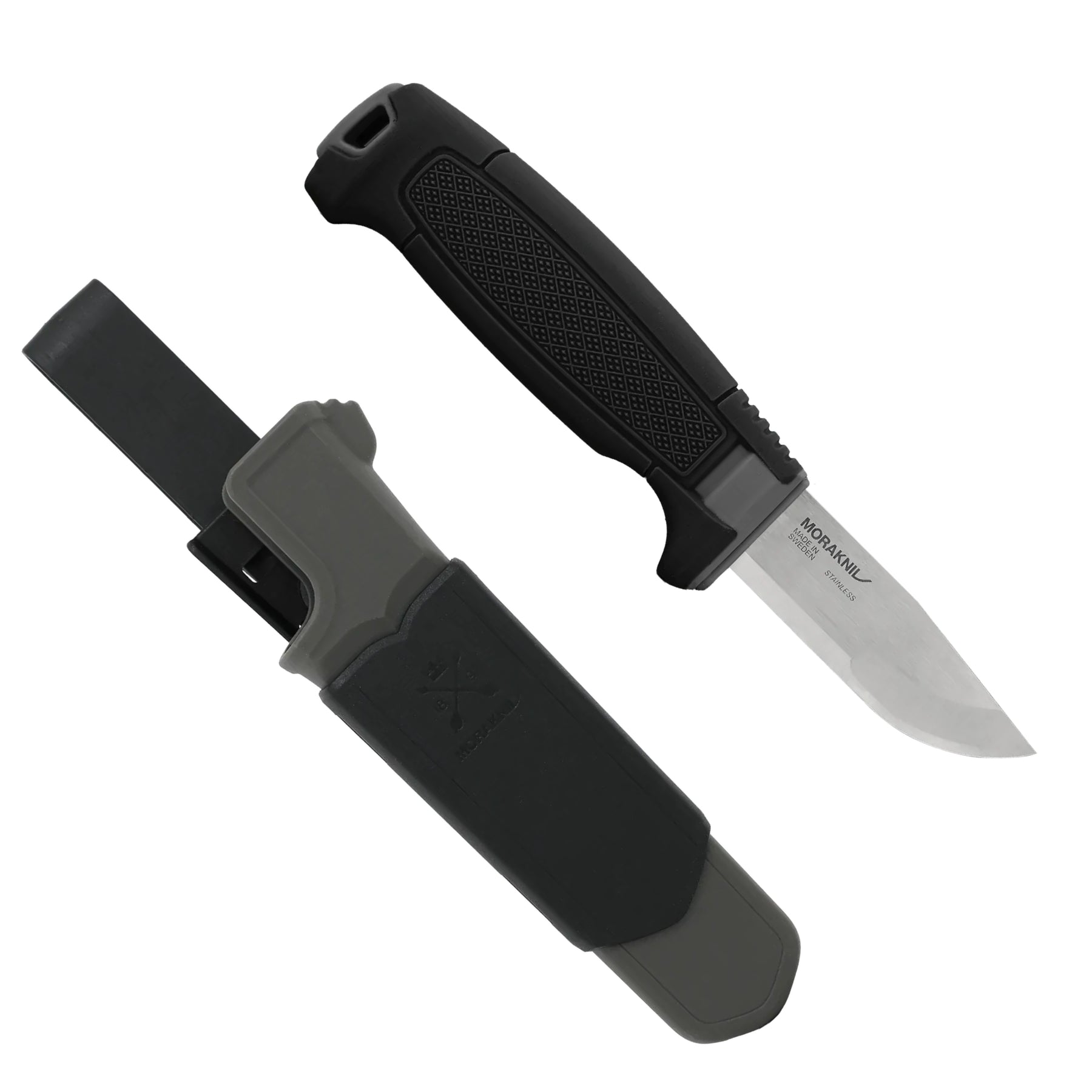 Morakniv Amberg Compact coltello a lama fissa compatto con profilo Scandi combinato, impugnatura ergonomica testurizzata ad alto grip con guardia salvadita e foro per cordino, ideale per outdoor, bushcraft ed escursionismo.