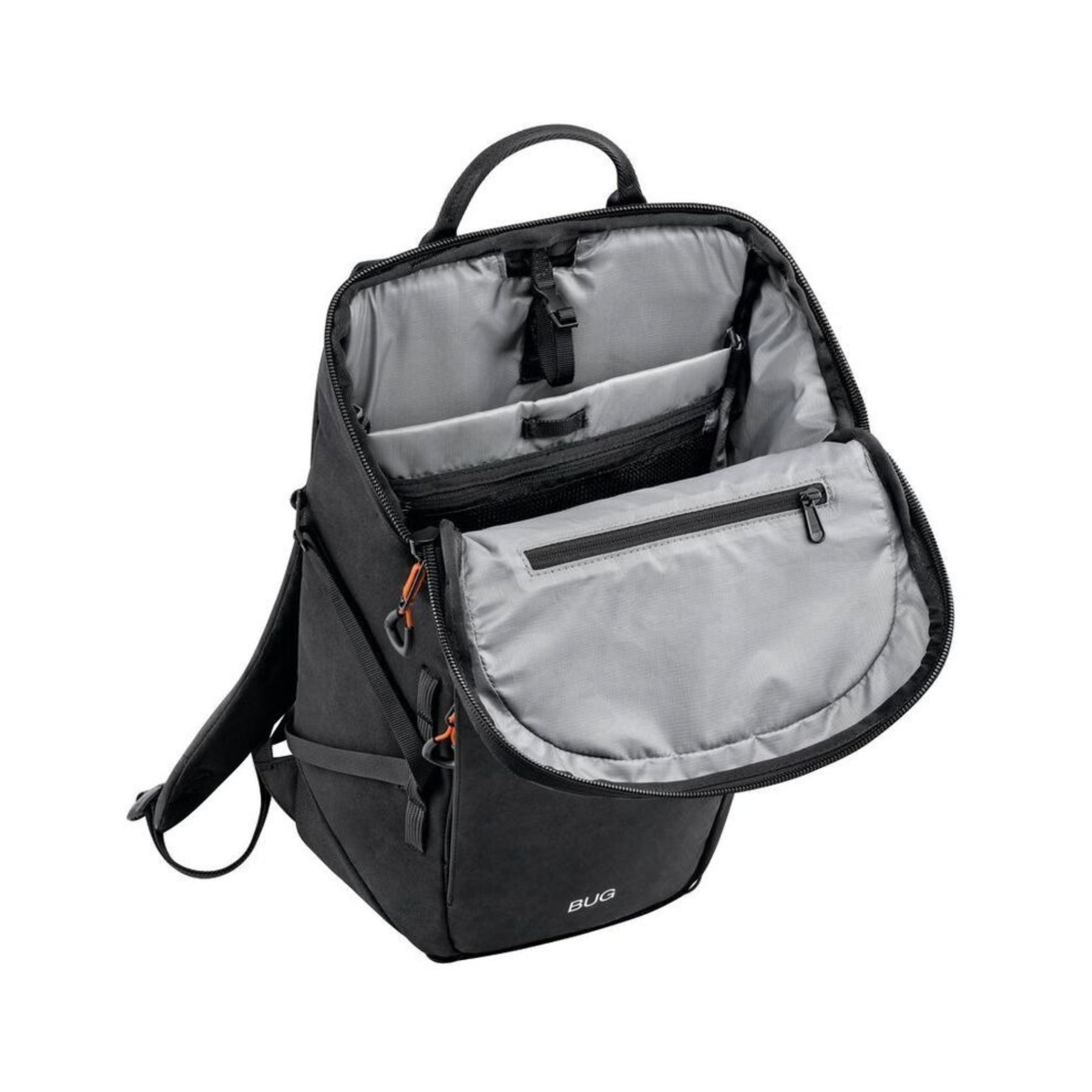 Petzl BUG zaino compatto da 18 litri ergonomico con apertura superiore, fettuccia portacorda, cinghie di compressione e scomparto imbottito, ideale per arrampicata su vie lunghe, outdoor e uso quotidiano.