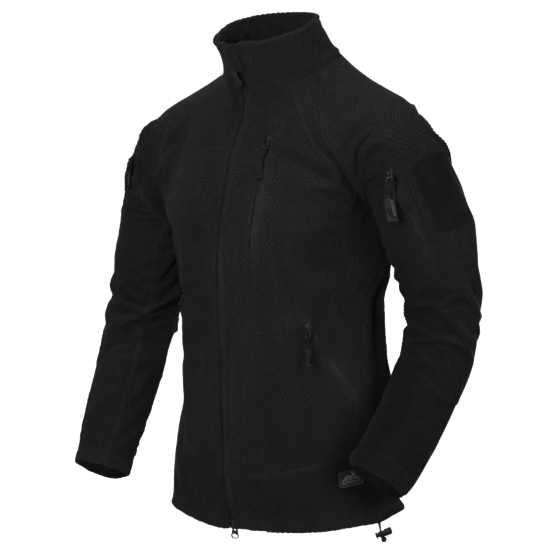 Helikon-Tex Alpha Tactical Jacket giacca tattica in pile leggero Grid Fleece con collo alto, zip intera YKK, tasche pettorali e pannelli a strappo sulle maniche per outdoor e softair