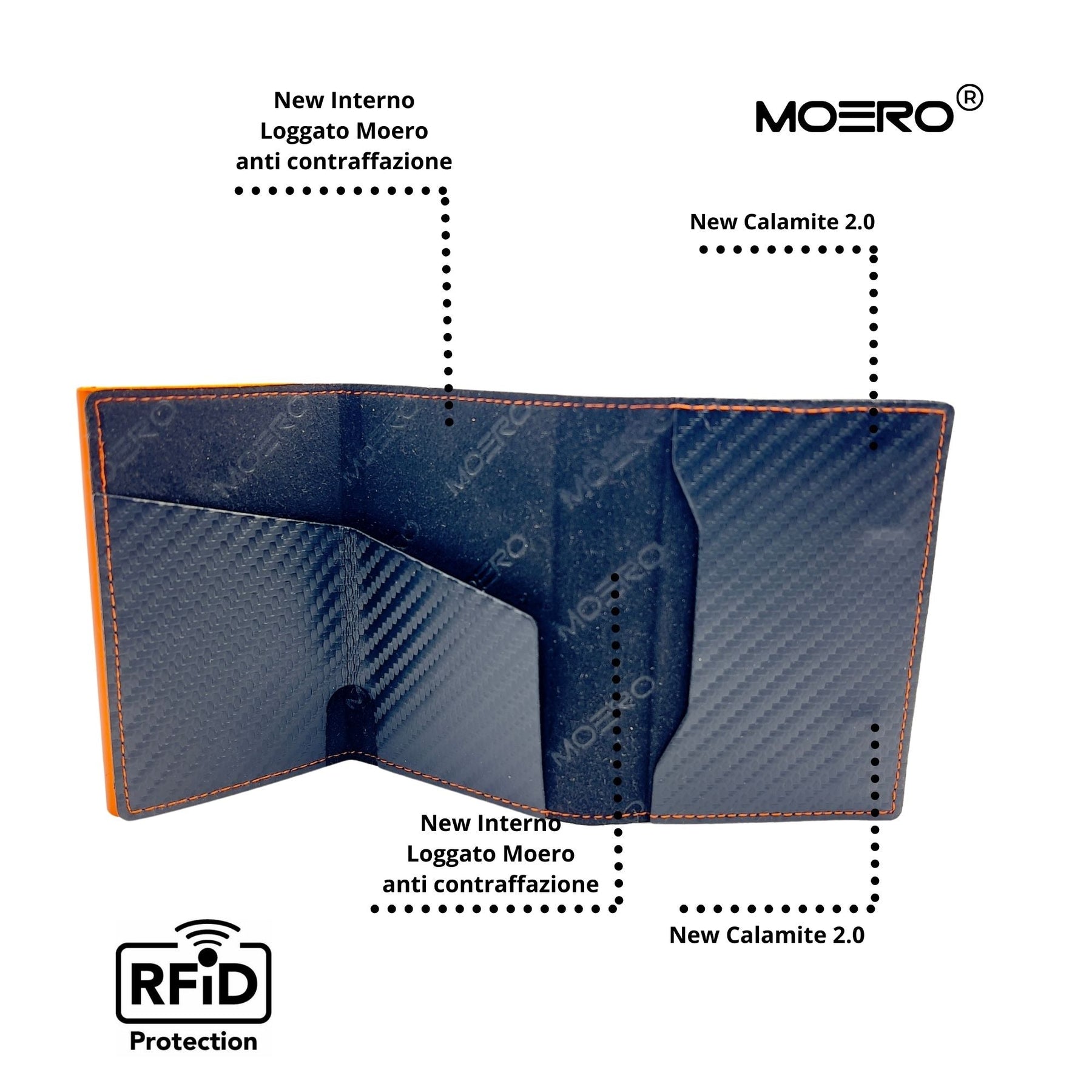 MOERO | PRO ZIP CARBON RACING ORANGE - ORANGE - Portafoglio