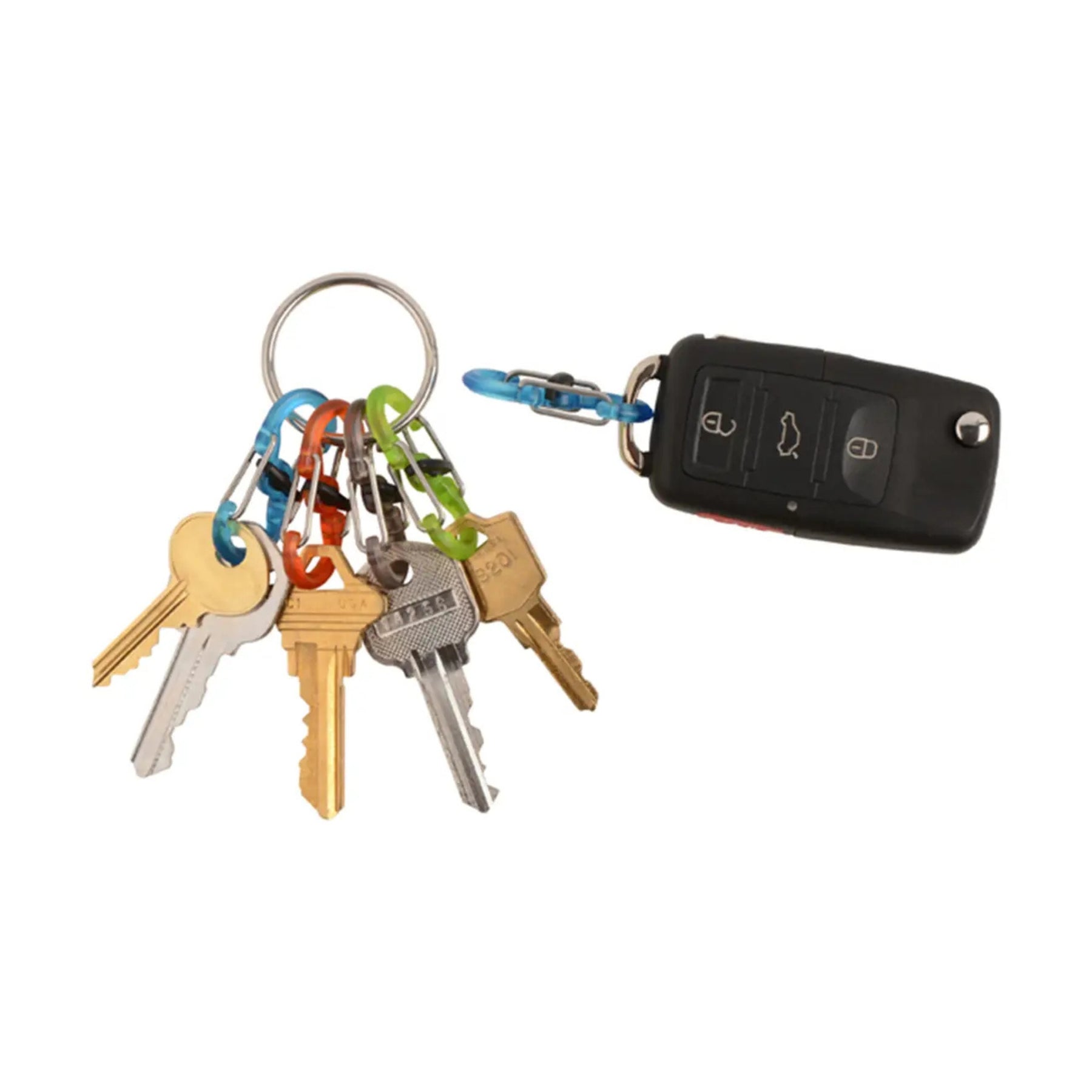 Nite Ize KeyRing S-Biner anello portachiavi con sei mini moschettoni a doppia leva per organizzazione e sicurezza chiavi in confezione originale