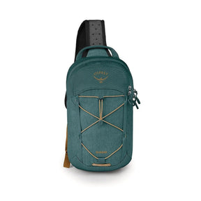 Osprey Quasar Sling borsa monospalla da 6 L adatta per l'uso quotidiano. Presenta uno spallaccio singolo imbottito e ambidestro, schienale ventilato AirScape, ampio scomparto principale con tasca per tablet, cordino elastico frontale e daisy chain per il fissaggio di attrezzatura outdoor.