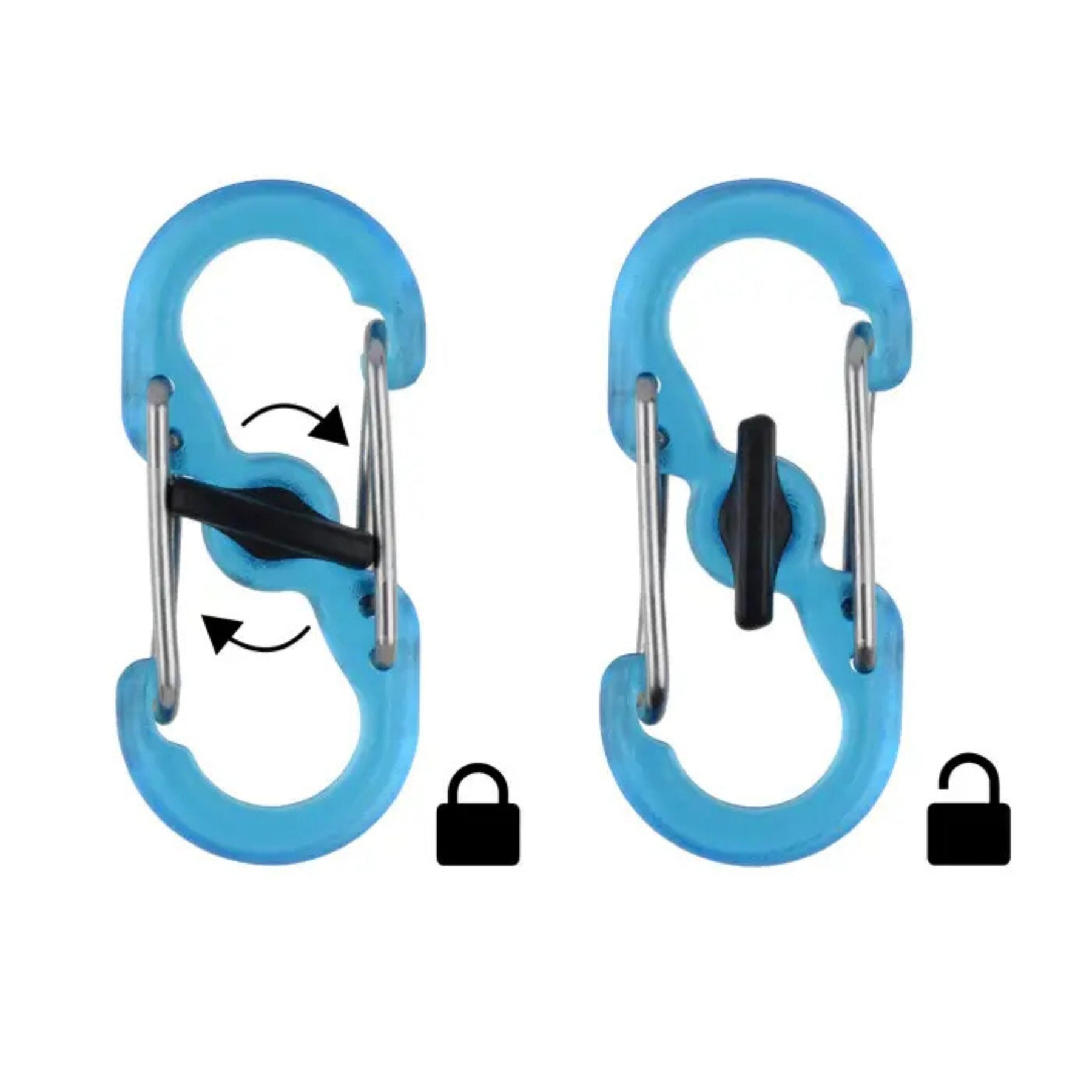 Nite Ize KeyRing S-Biner anello portachiavi con sei mini moschettoni a doppia leva per organizzazione e sicurezza chiavi in confezione originale