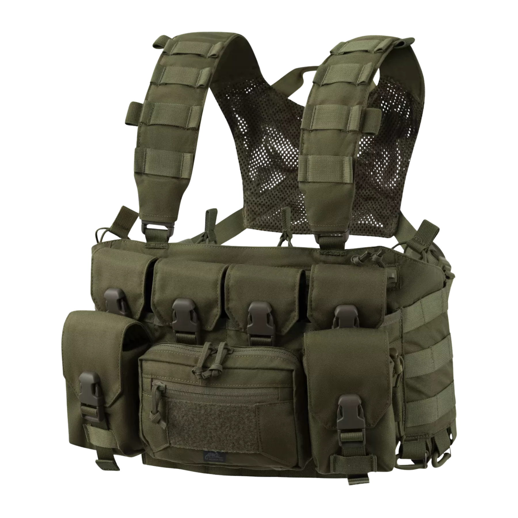 Chest rig tattico Helikon-Tex Guardian Recce, leggero e modulare con configurazione per ricognizione, dotato di tasche integrate e compatibilità con sistema MOLLE/PALS