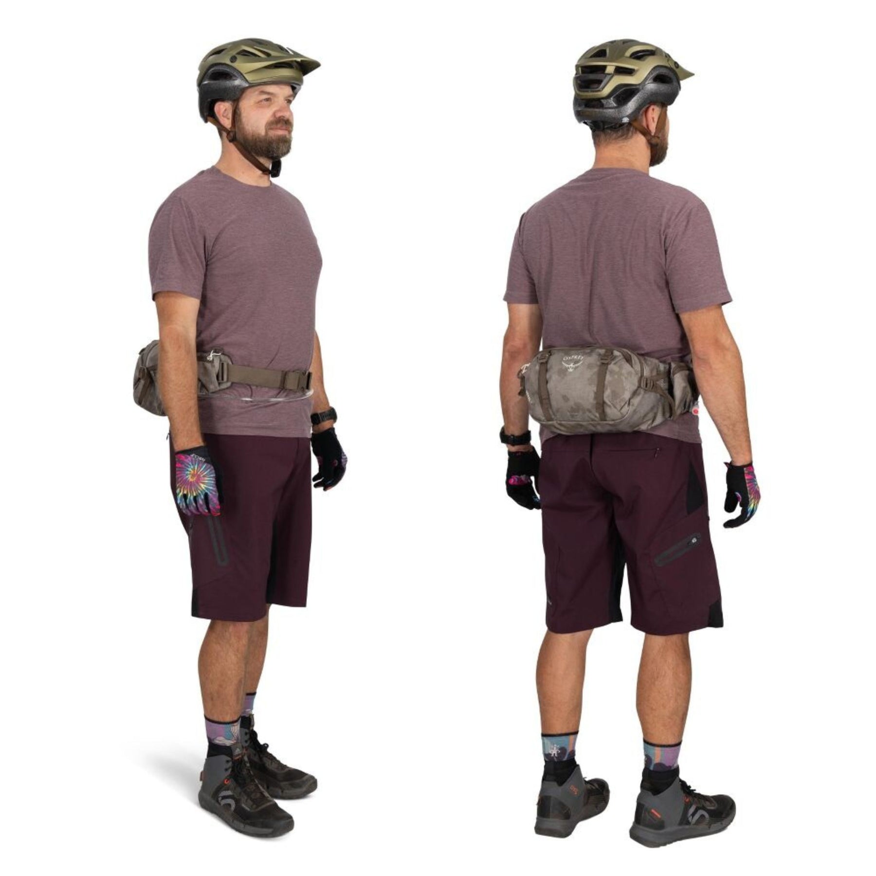 Osprey Seral 7 marsupio idrico da ciclismo e MTB con capacità 7 litri, serbatoio d'acqua integrato, tasche organizer con cerniera e cinghie di compressione stabilizzanti. Collezione 2026.