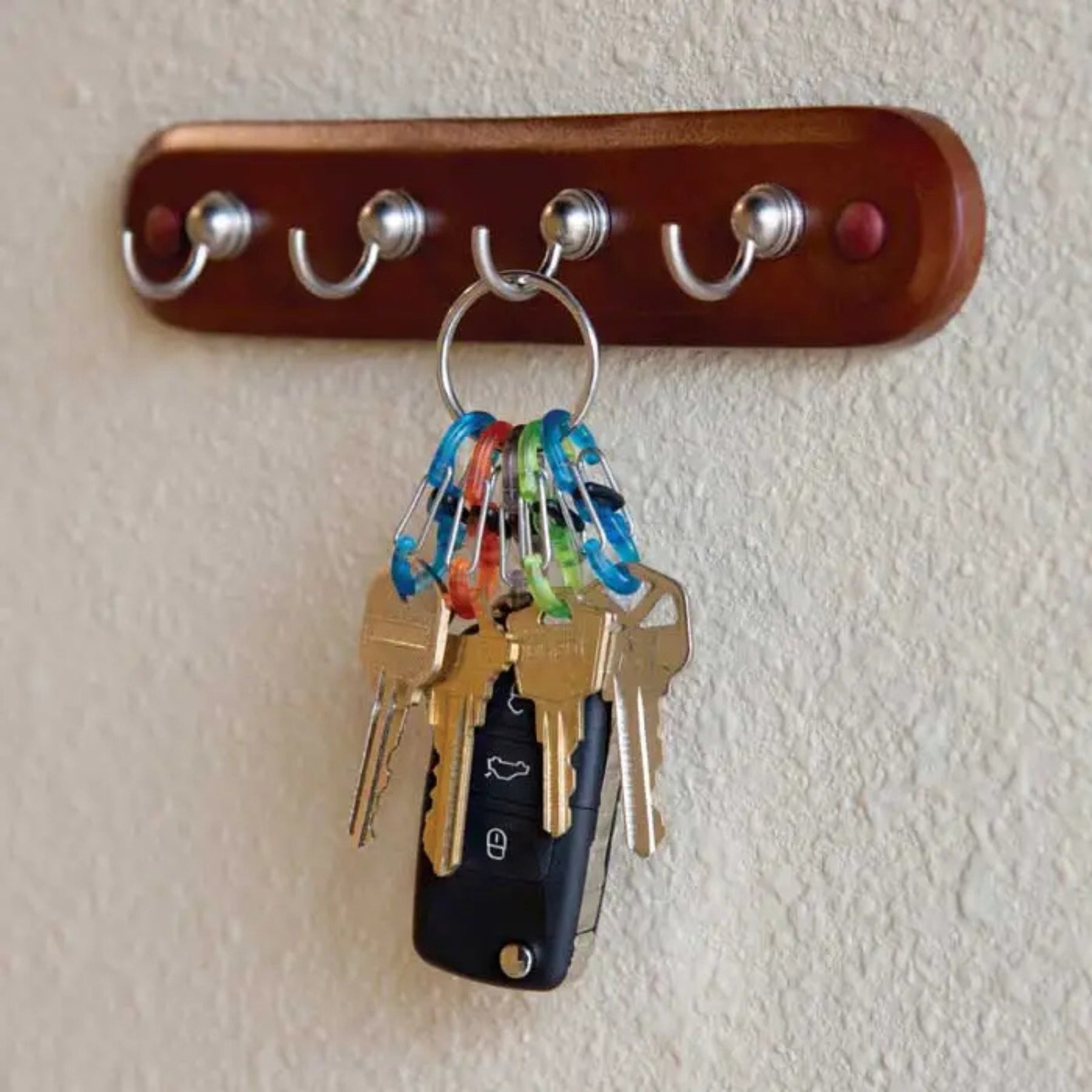 Nite Ize KeyRing S-Biner anello portachiavi con sei mini moschettoni a doppia leva per organizzazione e sicurezza chiavi in confezione originale