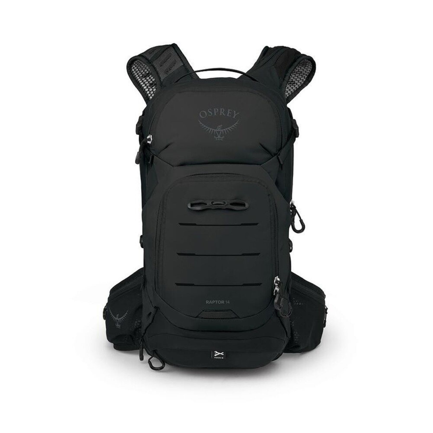 Osprey Raptor 14 zaino da ciclismo e mountain bike da 14 litri con pannello posteriore ventilato AirScape, attacco esterno per casco LidLock, scomparto per sacca idrica e sistema portattrezzi ToolWrap integrato per massima stabilità durante le uscite outdoor.