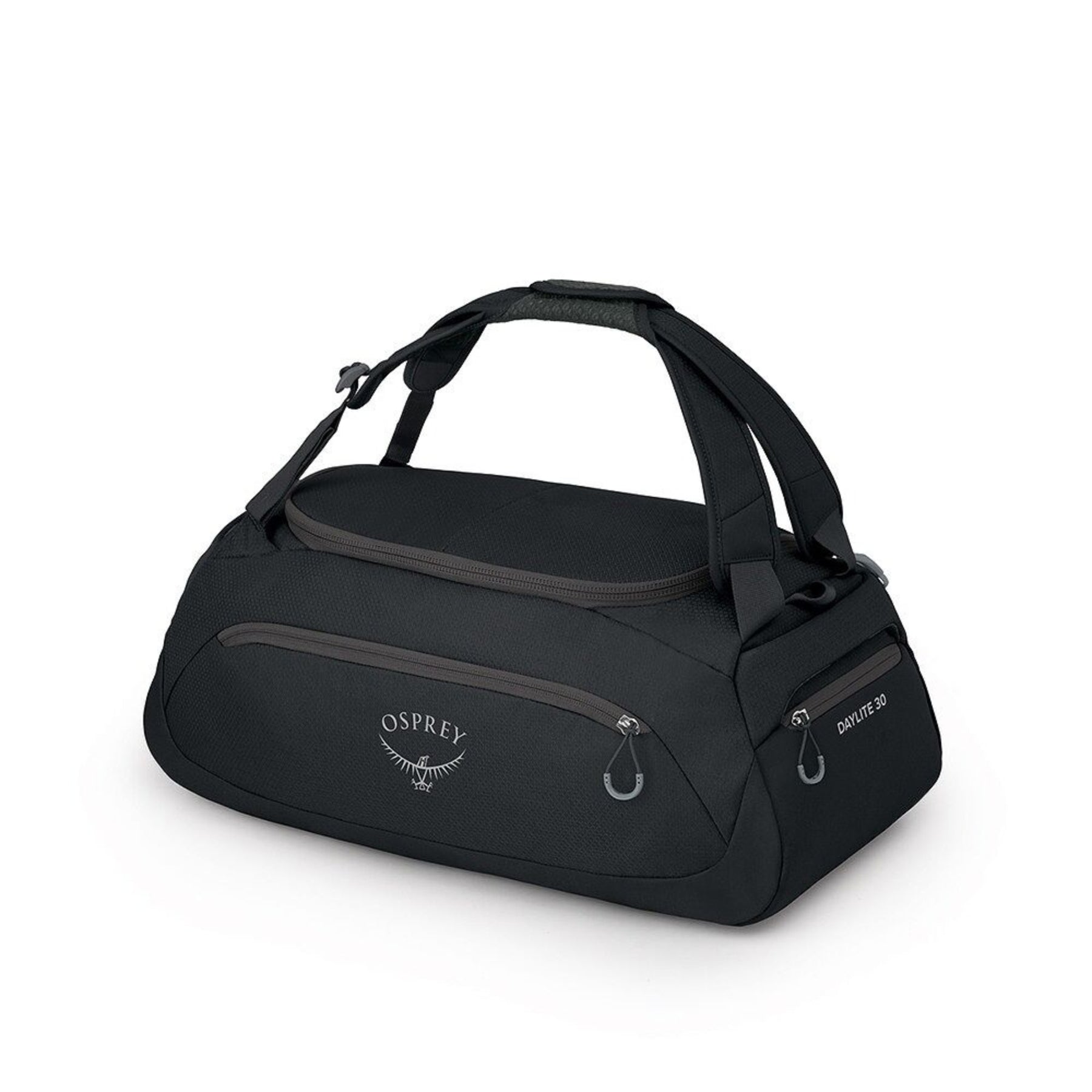 Osprey Daylite Duffel 30 borsone compatto da 30 litri in poliestere riciclato con apertura a U, tasche laterali con zip, spallacci imbottiti convertibili per trasporto a zaino o a tracolla, ideale per palestra, viaggi brevi, sport e uso quotidiano