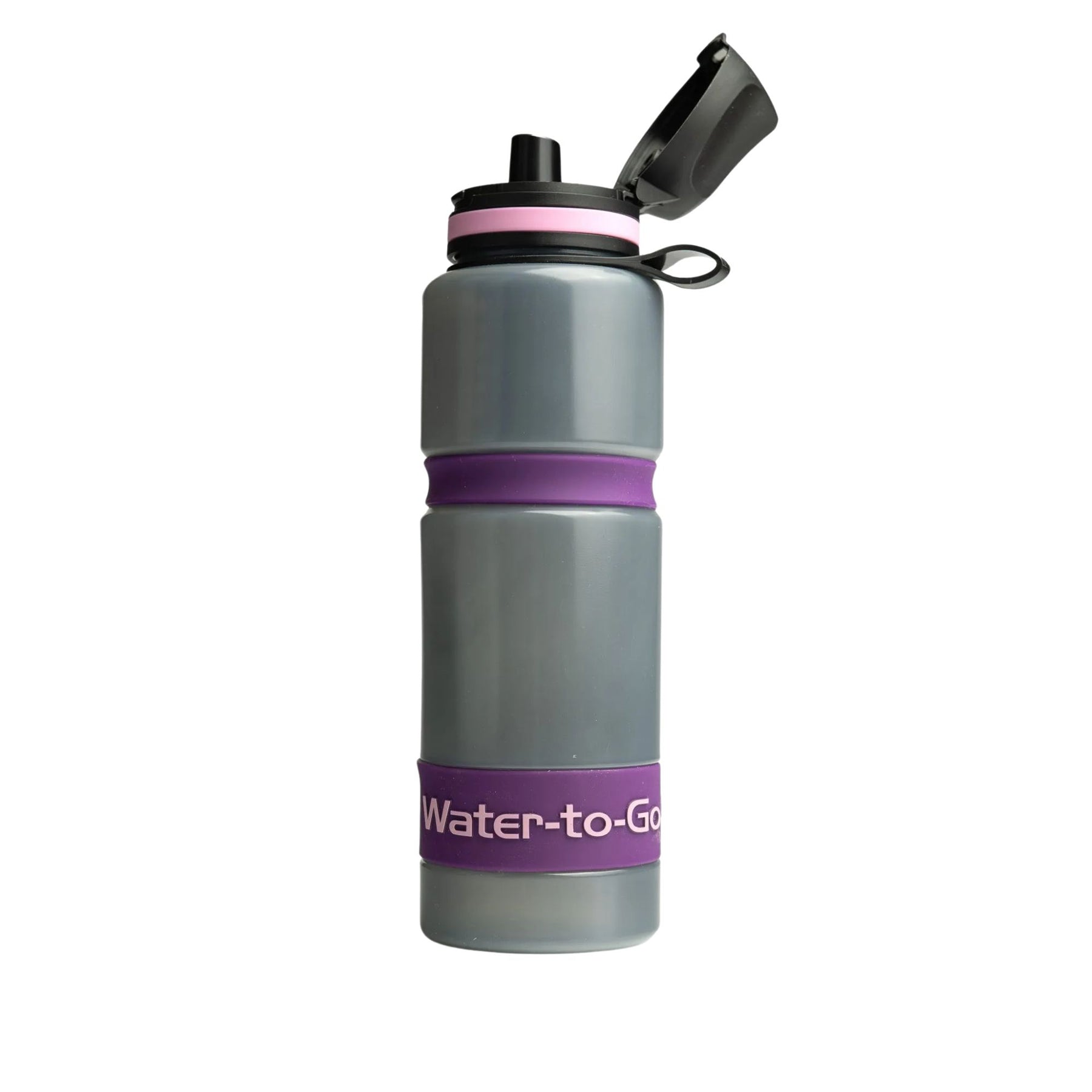 Water-to-Go Eco Active Bottle 75 cl borraccia filtrante con sistema di purificazione avanzato cinturino da polso integrato e chiusura di sicurezza ideale per attività outdoor escursionismo e sport.
