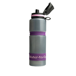 Water-to-Go Eco Active Bottle 75 cl borraccia filtrante con sistema di purificazione avanzato cinturino da polso integrato e chiusura di sicurezza ideale per attività outdoor escursionismo e sport.