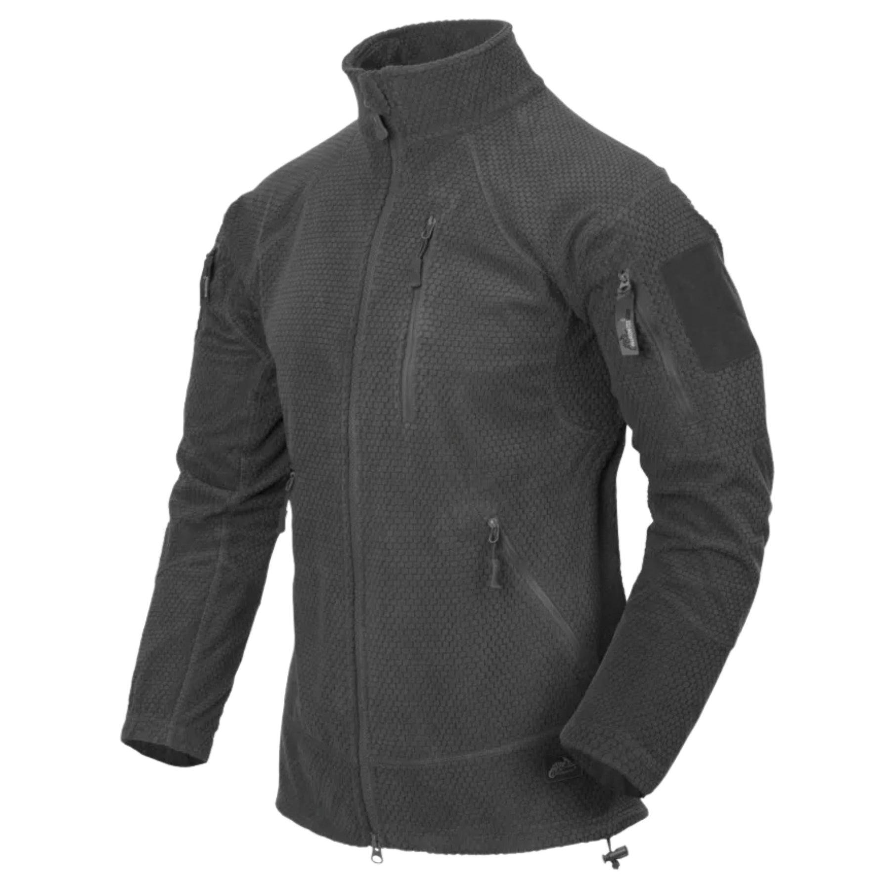Helikon-Tex Alpha Tactical Jacket giacca tattica in pile leggero Grid Fleece con collo alto, zip intera YKK, tasche pettorali e pannelli a strappo sulle maniche per outdoor e softair