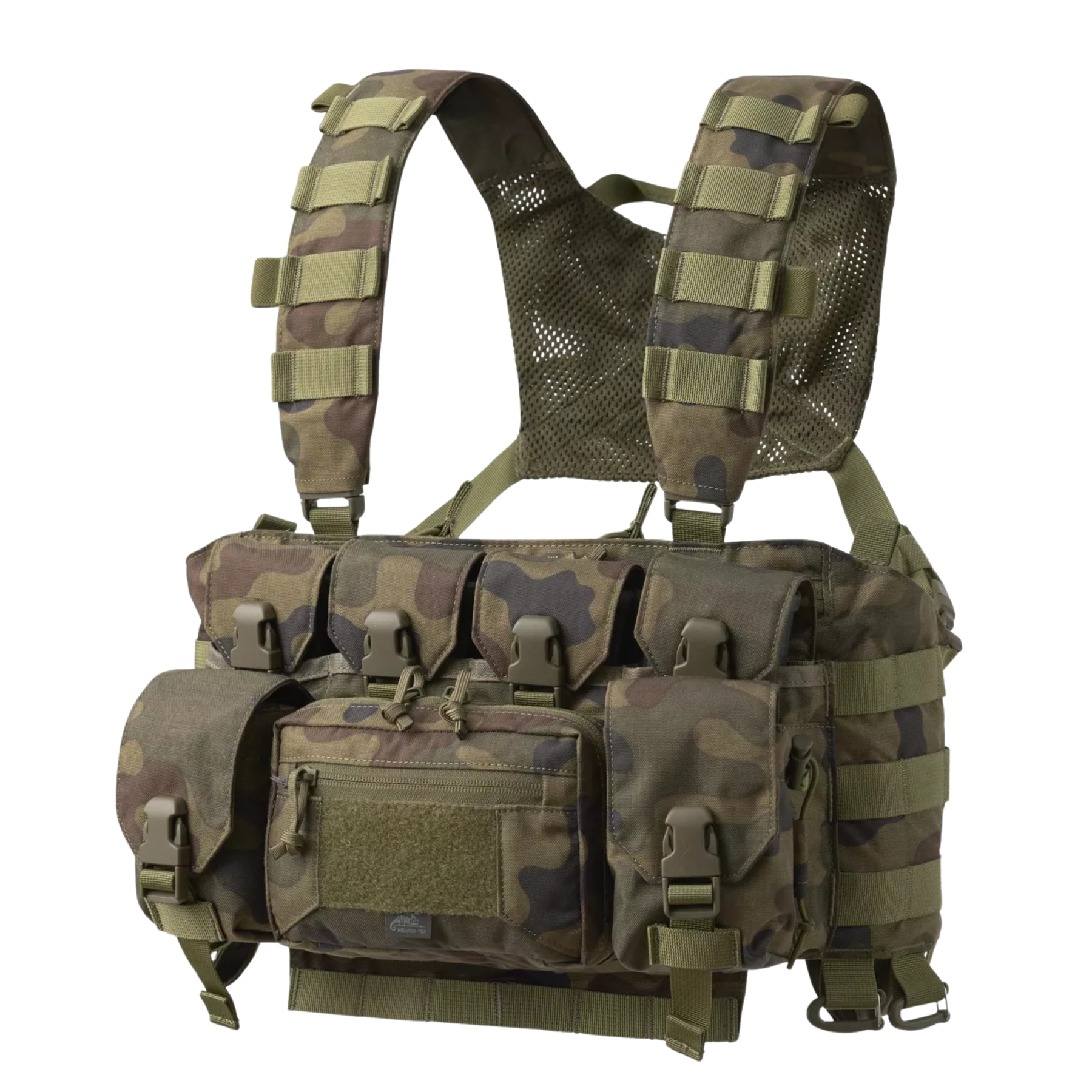 Chest rig tattico Helikon-Tex Guardian Recce, leggero e modulare con configurazione per ricognizione, dotato di tasche integrate e compatibilità con sistema MOLLE/PALS