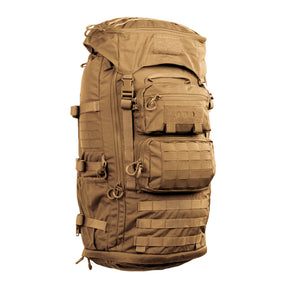 Eberlestock Mission Ruck zaino tattico militare da 79.22 litri con sistema MOLLE e tasche modulari frontali e laterali, FUNZIONA ESCLUSIVAMENTE CON IL TELAIO MISSION EMOD. Caratterizzato da cinghie di compressione e pannello in velcro per patch, ideale per escursioni tecniche, trekking intensivo e utilizzi operativi professionali.