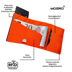 MOERO | PRO ZIP SAFFIANO ORANGE - Portafoglio