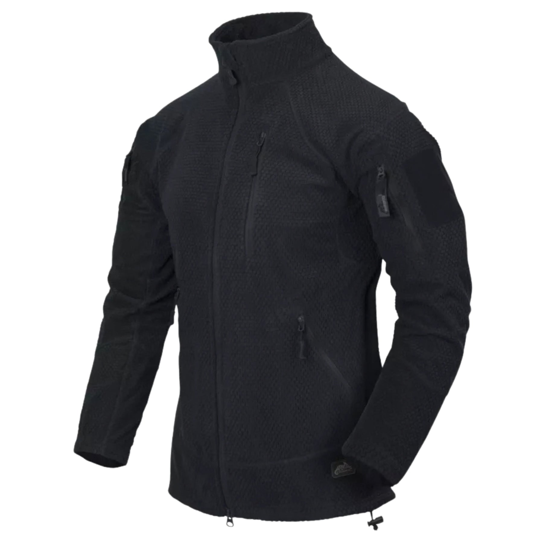 Helikon-Tex Alpha Tactical Jacket giacca tattica in pile leggero Grid Fleece con collo alto, zip intera YKK, tasche pettorali e pannelli a strappo sulle maniche per outdoor e softair