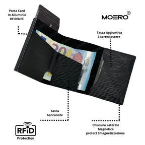 MOERO | PRO ZIP EPI BLACK - Portafoglio