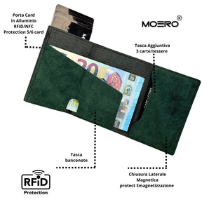 MOERO | PRO ZIP ALCANTARA GREEN  - Portafoglio