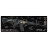 TekMat AR15 Cut Away tappetino per manutenzione armi con diagramma spaccato tecnico esploso componenti e specifiche del fucile per banco da lavoro e pulizia