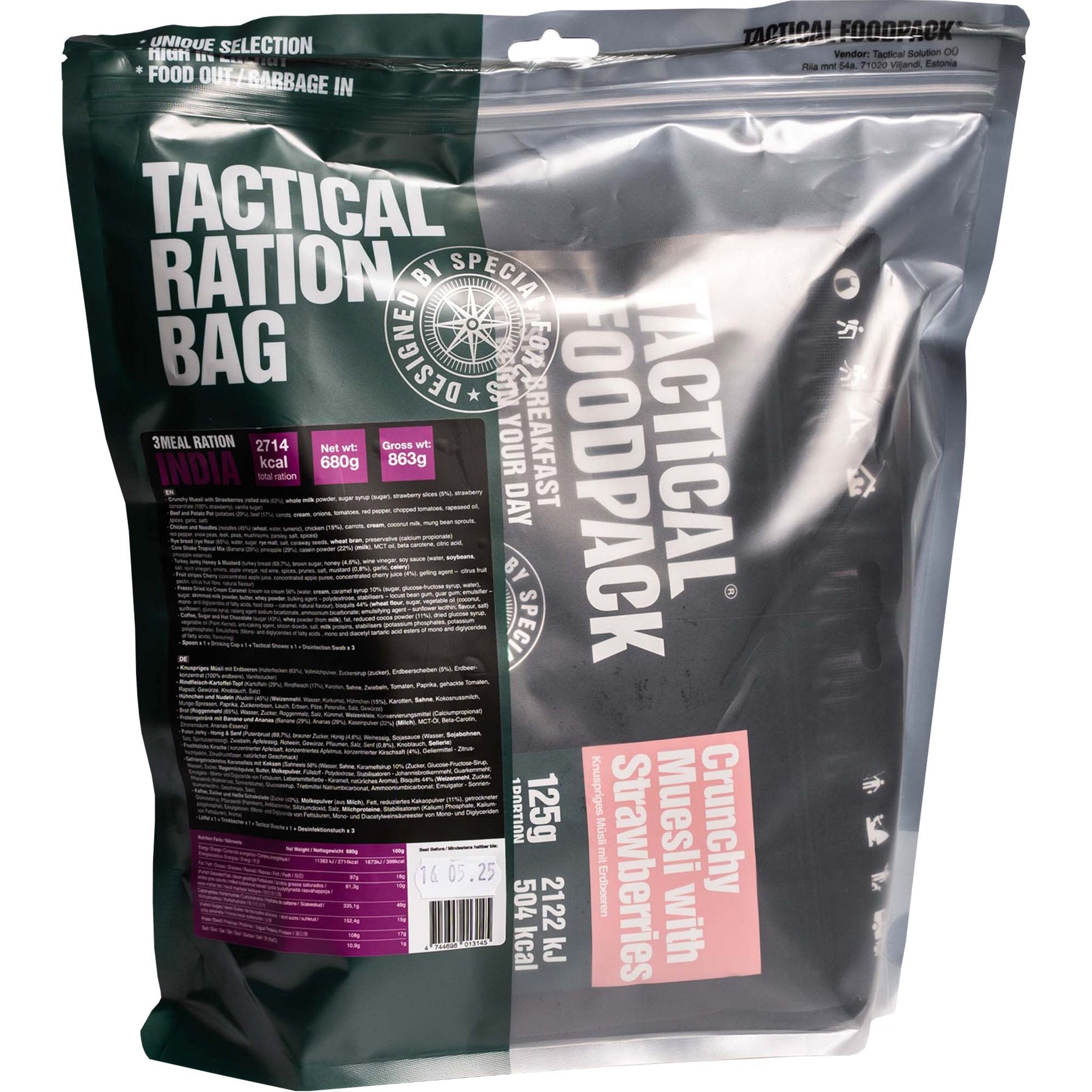 Tactical Foodpack | 3 Meal Ration INDIA 710g