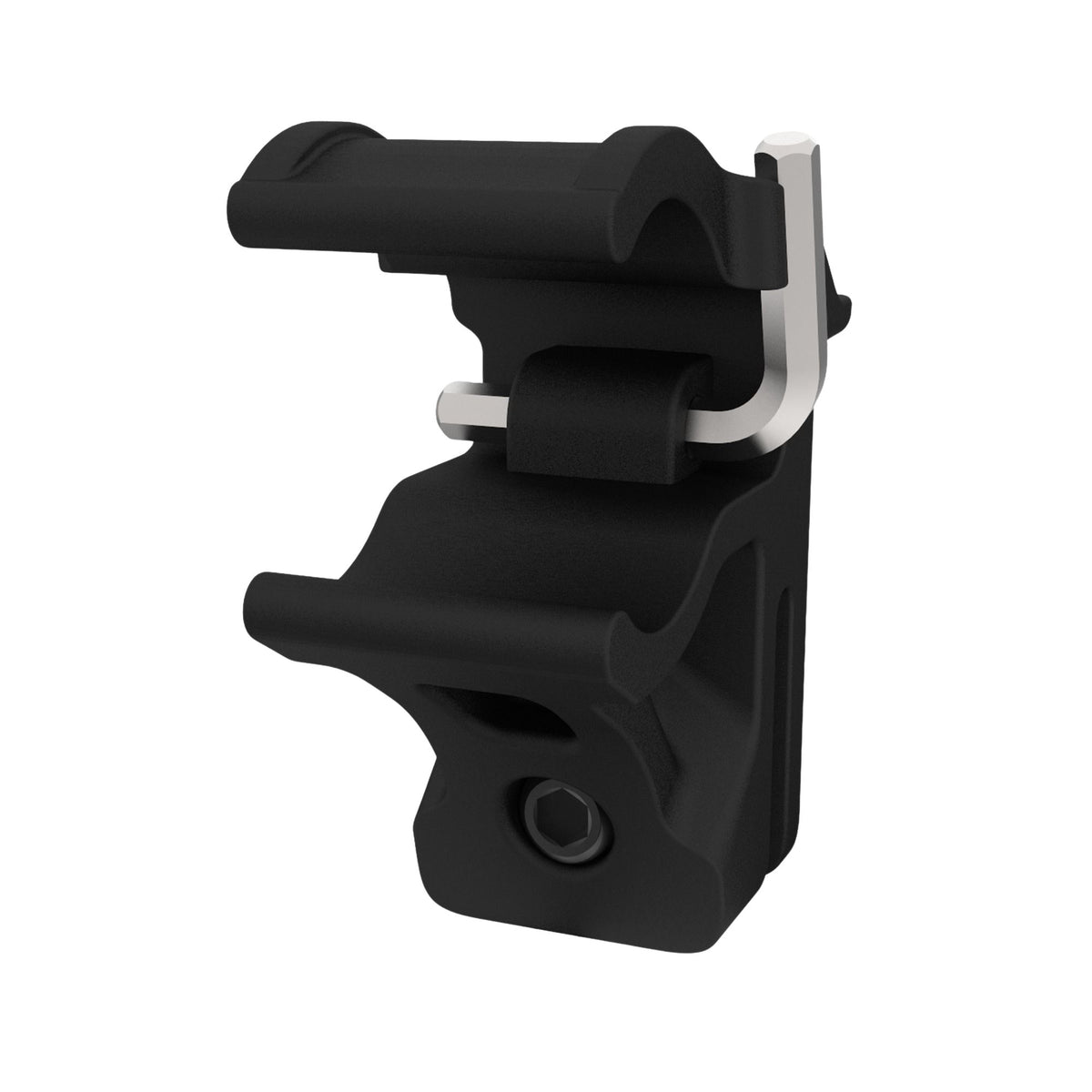 Armytek Helmet Mount AHM-03. Supporto robusto per l'installazione sicura di torce su elmetti e caschi protettivi. Compatibile specificamente con modelli aventi corpo dal diametro di 20.4 mm. Il design durevole include un sistema di serraggio a vite con chiave esagonale per garantire massima stabilità durante il movimento.