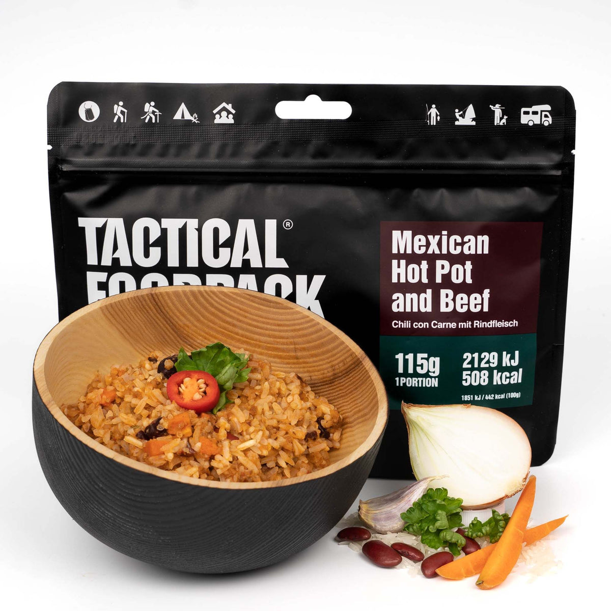 Tactical Foodpack | Mexican Hot Pot and Beef 115g - Stufato di manzo messicano piccante
