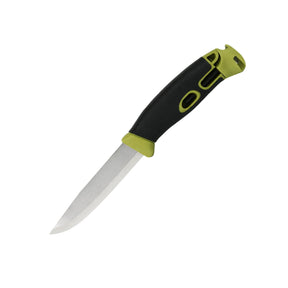 Morakniv Companion Spark coltello a lama fissa in acciaio inossidabile con acciarino integrato nell'impugnatura ergonomica antiscivolo e cordino riflettente per outdoor e bushcraft