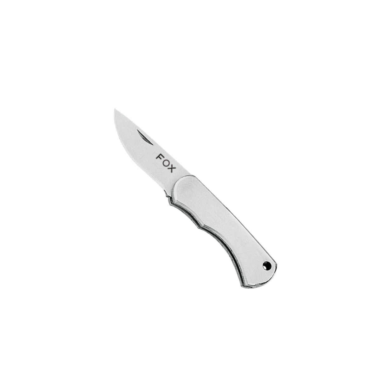 Fox Knives Gentleman coltello chiudibile EDC con lama liscia, apertura a unghia, manico in metallo e foro per cordino