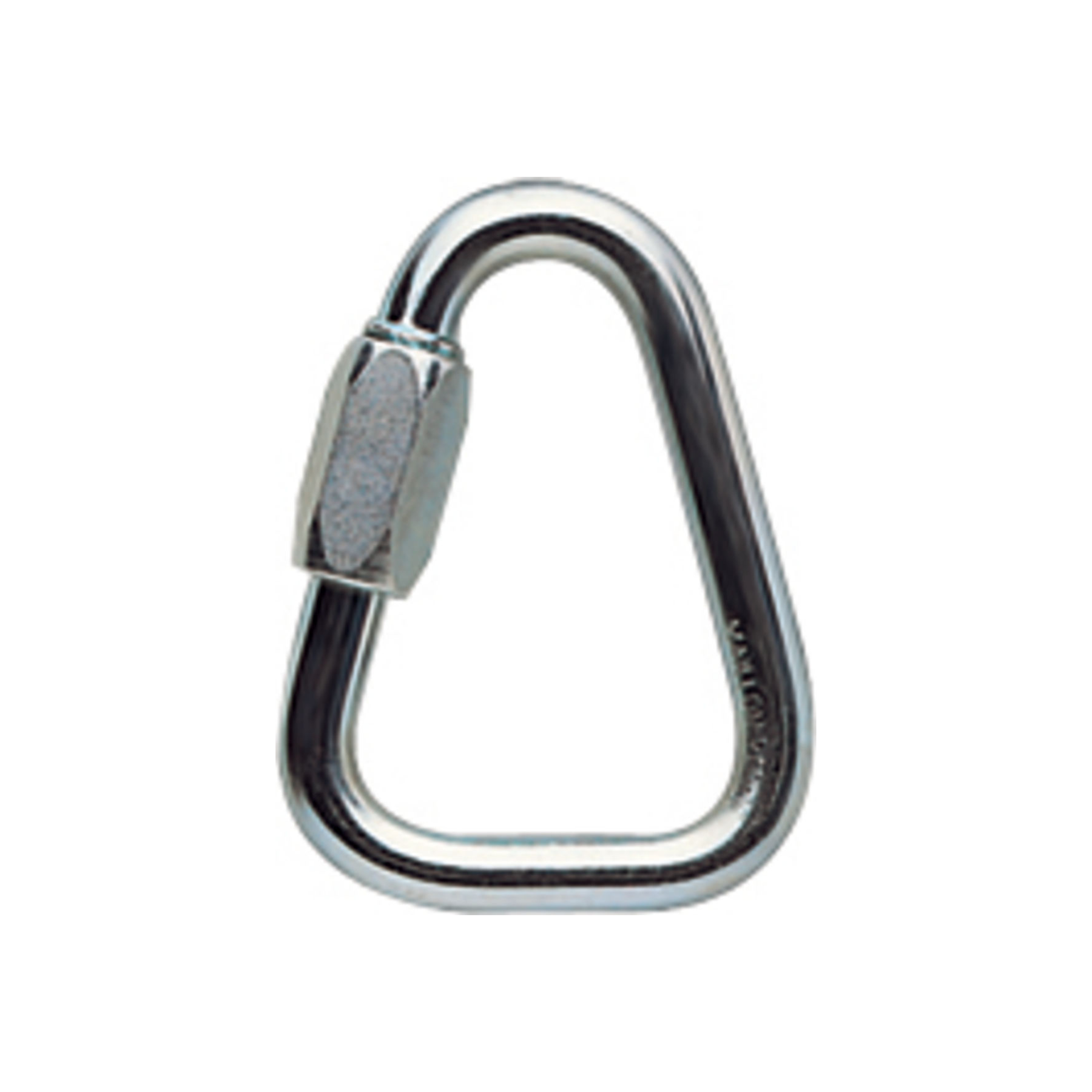 Petzl Delta Maglia rapida triangolare in acciaio ad alta resistenza con chiusura a vite progettata per il collegamento stabile di imbracature o per soste fisse garantendo massima sicurezza e durata in applicazioni di alpinismo lavoro in quota e soccorso tecnico
