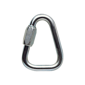 Petzl Delta Maglia rapida triangolare in acciaio ad alta resistenza con chiusura a vite progettata per il collegamento stabile di imbracature o per soste fisse garantendo massima sicurezza e durata in applicazioni di alpinismo lavoro in quota e soccorso tecnico