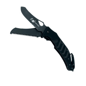 Fox ALSR 49 Capricorno FX-ALSR-49 coltello chiudibile tattico rescue a doppia lama in acciaio N690Co con sega tagliacinture e frangivetro per soccorso ed emergenza