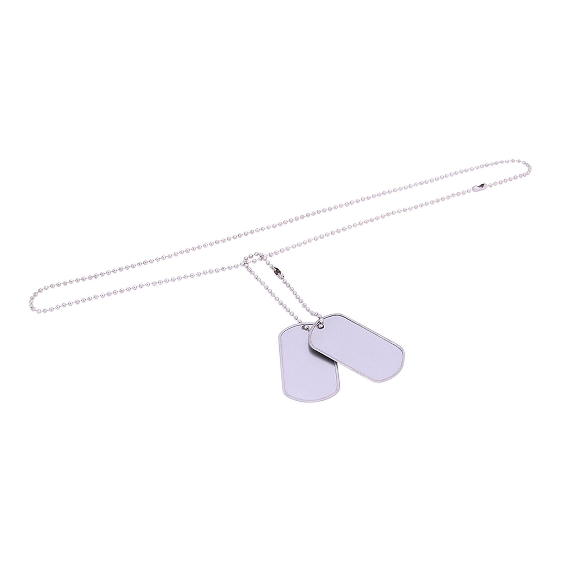 101 INC Dog Tag piastrine identificative set in stile militare composto da due targhette lisce da incidere con catenelle a pallini