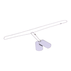101 INC Dog Tag piastrine identificative set in stile militare composto da due targhette lisce da incidere con catenelle a pallini