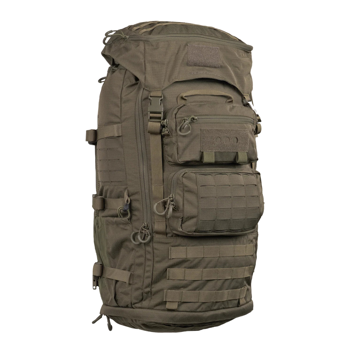 Eberlestock Mission Ruck zaino tattico militare da 79.22 litri con sistema MOLLE e tasche modulari frontali e laterali, FUNZIONA ESCLUSIVAMENTE CON IL TELAIO MISSION EMOD. Caratterizzato da cinghie di compressione e pannello in velcro per patch, ideale per escursioni tecniche, trekking intensivo e utilizzi operativi professionali.