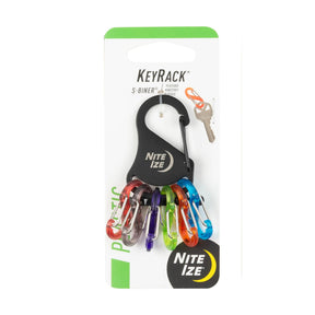 Nite Ize KeyRack S-Biner moschettone portachiavi principale con sei piccoli moschettoni a S a doppia leva per l'organizzazione e la gestione separata delle chiavi. Accessorio EDC per uso quotidiano.