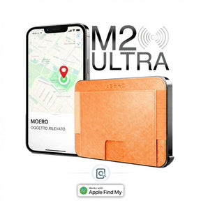 Moero M2 Ultra Saffiano portafoglio MagSafe sottile con localizzatore integrato compatibile con Apple Find My.