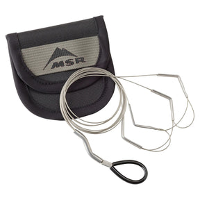 MSR Reactor Hanging Kit sistema di sospensione per fornello Reactor composto da cavi in acciaio inossidabile ultraresistente morsetti di fissaggio e custodia protettiva nera con logo MSR per cucinare in parete o su terreni instabili