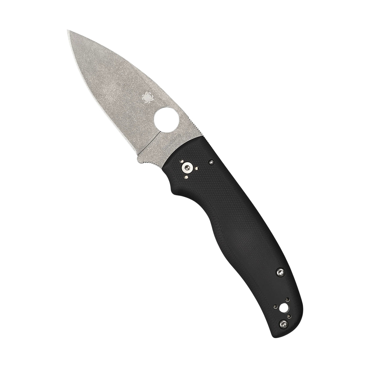 Spyderco Shaman G-10 coltello chiudibile EDC  con foro Round Hole impugnatura ergonomica sagomata con guancette in G-10 e blocco Compression Lock per outdoor e lavoro quotidiano su sfondo bianco