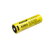 Batteria ricaricabile Nitecore NL2155HPR Li-ion 21700 da 5500 mAh, con porta di ricarica integrata USB-C e scarica continua massima di 20A, alta capacità e prestazioni per torce e dispositivi ad alto assorbimento