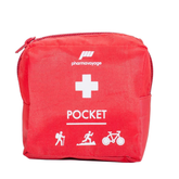 Pharmavoyage First Aid Kit Pocket astuccio di pronto soccorso compatto. Kit medico leggero con chiusura zip contenente l'essenziale per trattare piccole ferite. Design portatile salvaspazio ideale per escursionismo, trail running, ciclismo e attività all'aria aperta.
