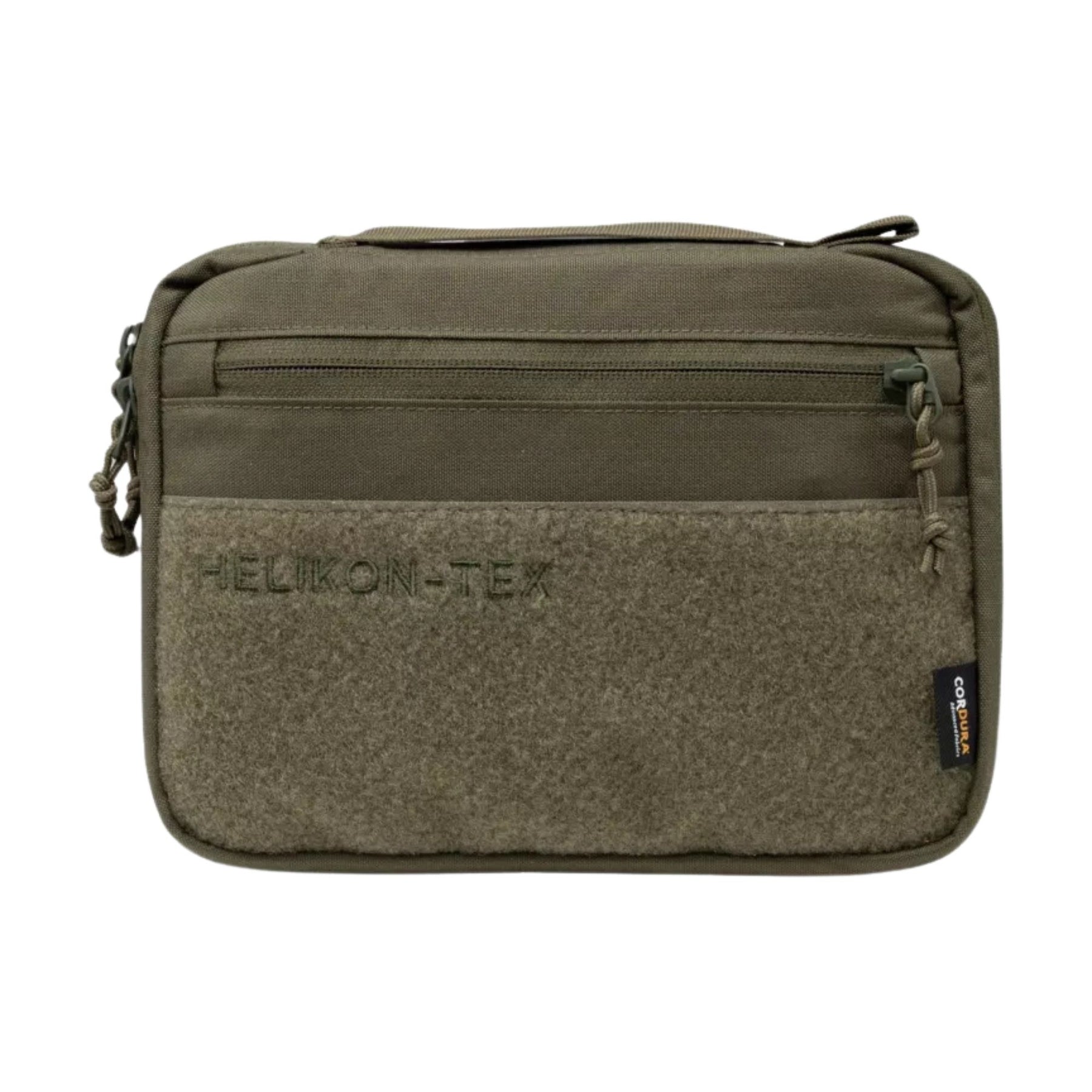 Helikon-Tex A5 Notebook Cover pouch EDC in Cordura con ampio pannello frontale in velcro e logo del brand, chiusura a cerniera superiore e tiretti in paracord. Organizer tattico portadocumenti e per accessori.