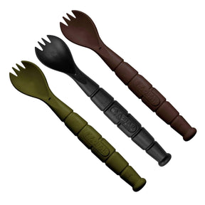KA-BAR Field Kit Spork & Knife set da 3 spork con coltello integrato nel manico in polimero per attrezzatura outdoor e sopravvivenza