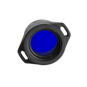 Armytek Filtro BLU accessorio ottico per torce tattiche con montatura in gomma con passanti per lacciolo.