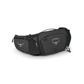 Osprey Savu 5 cintura da ciclismo con capacità 5 litri e tasche per borracce a scomparsa. Marsupio ergonomico per mountain bike con schienale traspirante AirScape e ampi scomparti per attrezzi e snack, ideale per escursioni e trail.